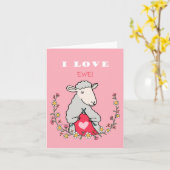 Sjeep ik hou van het Jubileum van de schimmelliefd Kaart (Gele Bloem)