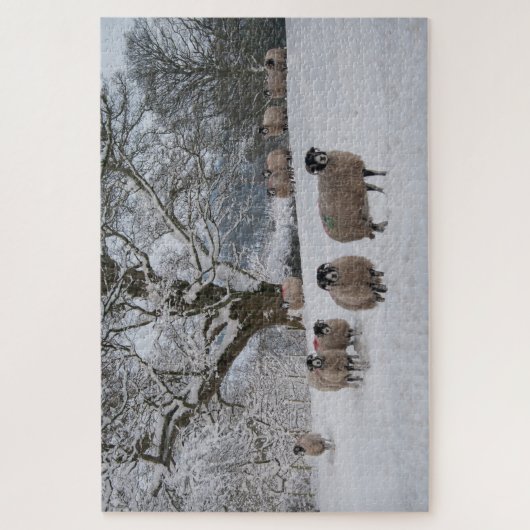 Sjeep in sneeuw legpuzzel (Verticaal)