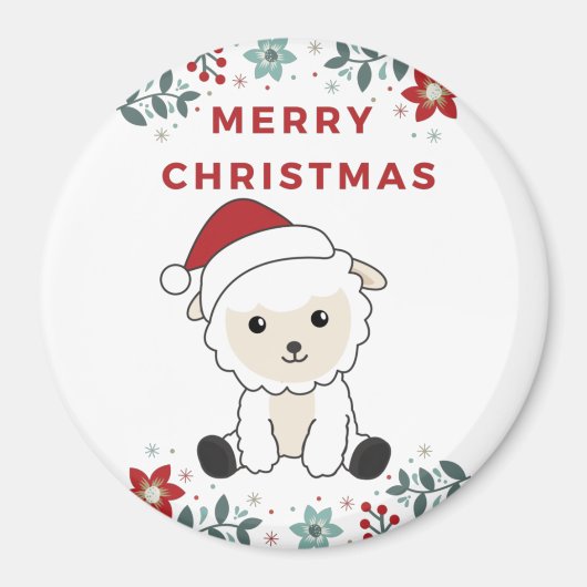 Sjeep Kerstmis Winterdieren Magnet (Voorkant)