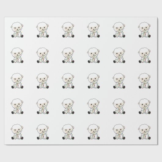 Sjeep-kerstwinter winterdieren schapen cadeaupapier (Vlak)