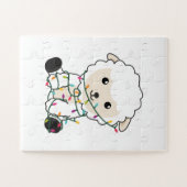 Sjeep-kerstwinter winterdieren schapen legpuzzel (Horizontaal)