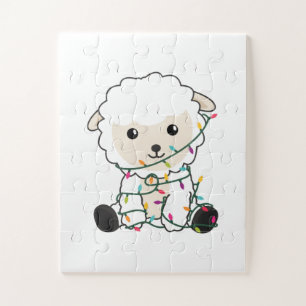 Sjeep-kerstwinter winterdieren schapen legpuzzel