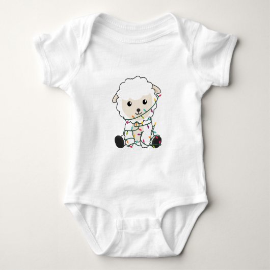 Sjeep-kerstwinter winterdieren schapen romper (Voorkant)