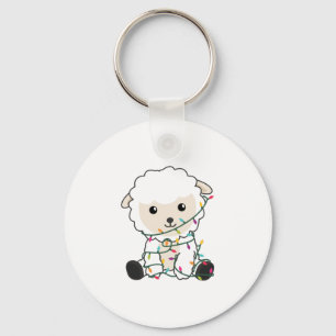Sjeep-kerstwinter winterdieren schapen sleutelhanger