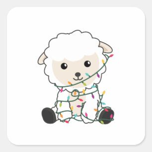 Sjeep-kerstwinter winterdieren schapen vierkante sticker