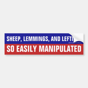 Sjeep Lemmings Leftisten zijn gemakkelijk te manip Bumpersticker