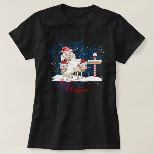 Sjeep Lovers Kerstmis Noordpool T-shirt (Design voorkant)
