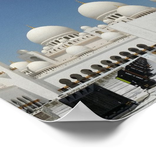 Sjeik Zayed Grote Moskee VAE Masjid Abu Dhabi Poster (Hoek)