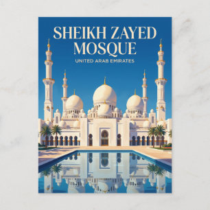 Sjeik Zayed Grote Moskee Verenigde Arabische Emira Briefkaart