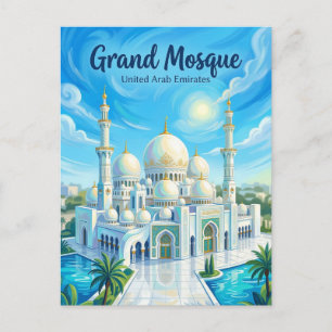 Sjeik Zayed Grote Moskee Verenigde Arabische Emira Briefkaart