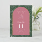 Sjell Palm Beach bruiloft Table Number Kaart (Staand voorkant)