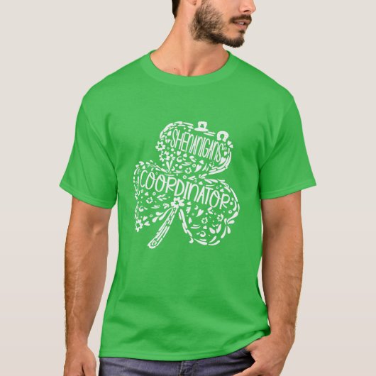 Sjenanigans Coordinator Director, Funny St Patrick T-shirt (Voorkant)