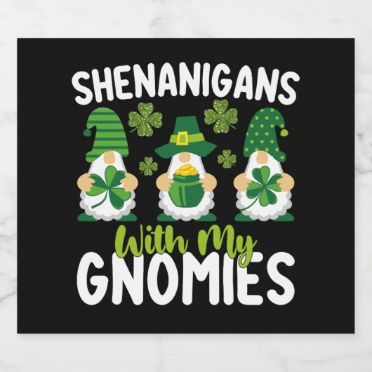 Sjenanigans met mijn gnomen worden vanaf Patrick's Bier Etiket (Enkel label)