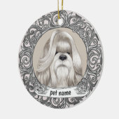 Sjerp Shih Tzu Hond Liefdevolle Herinnering Keramisch Ornament (Links)