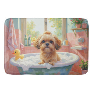 Sjieke badtijd voor de Shih Tzu, leuk badkamerdeco Badmat