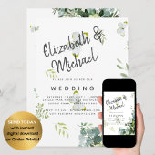 Sjieke Eucalyptus Groene Bladeren Smaragd Bruiloft Kaart