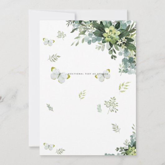 Sjieke Eucalyptus Groene Bladeren Smaragd Bruiloft Kaart (Achterkant)