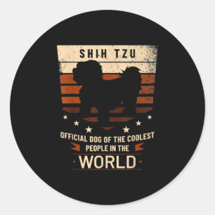 Sjiitische TZU officiële Dog van de oudste mensen Ronde Sticker