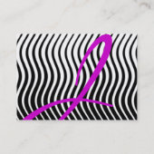 SJIJ WAVEL MONOGRAM, zwart-wit paars Visitekaartje (Achterkant)