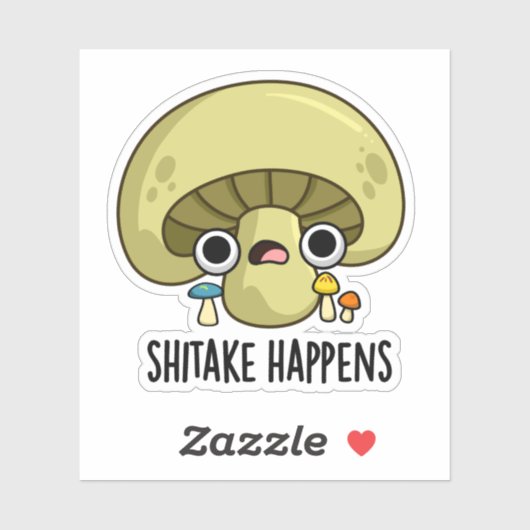 Sjitake gebeurt schamele paddenstoel sticker (Vel)