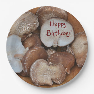 Sjitake paddenstoelen Birthday Papieren Bordje