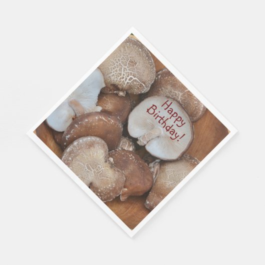 Sjitake paddenstoelen Birthday Servet (Hoek)