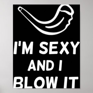 Sjoefar Ik ben J en ik blaas het Rosh Hashana Jood Poster