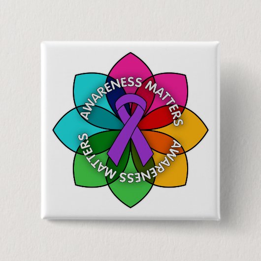 Sjoenniter Syndrome Awareness Matals Vierkante Button 5,1 Cm (Voorkant)