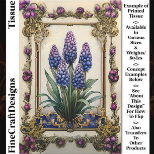 Sjofel Chic Blauw Paarse Hyacint DA3 Decoupage Tissuepapier