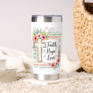 Sjofel Chic bloemig Geloof Hoop Liefde Geïsoleerde Drinkbeker
