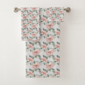 Sjofel Chic Roze Bloemen Bloemmotief Botanisch Bad Handdoek (Insitu)