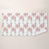 Sjofel Chic Roze Roos Bloem Badhanddoek (Badhanddoek)
