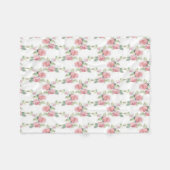 Sjofel Chic Roze Roos Bloem Fleece Deken (Voorkant (Horizontaal))