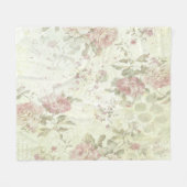 Sjofel Chic Roze Roos Bloem Fleece Deken (Voorkant (Horizontaal))
