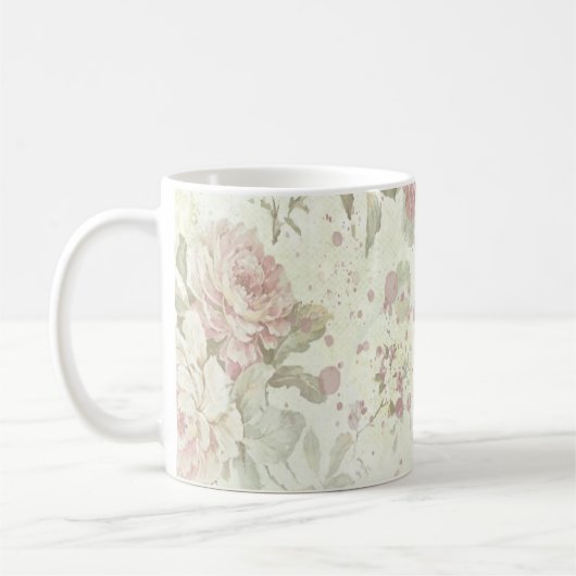 Sjofel Chic Roze Roos Bloem Koffiemok (Links)