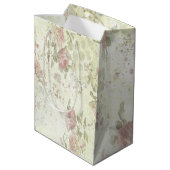 Sjofel Chic Roze Roos Bloem Medium Cadeauzakje (Achterkant Gekanteld)