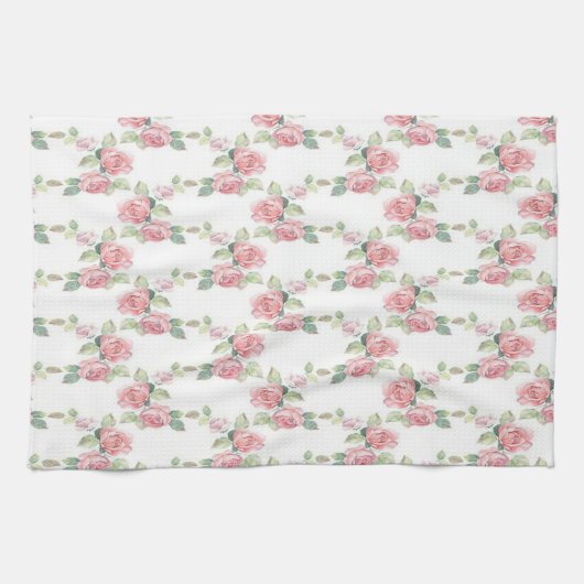 Sjofel Chic Roze Roos Bloem Theedoek (Horizontaal)