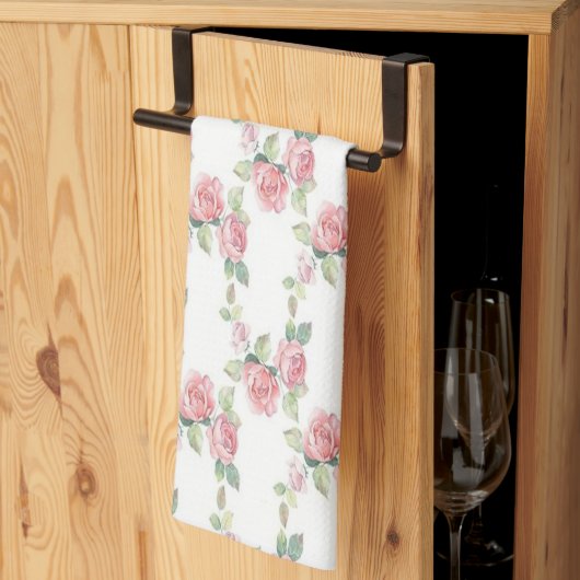 Sjofel Chic Roze Roos Bloem Theedoek (Derde Gevouwen)