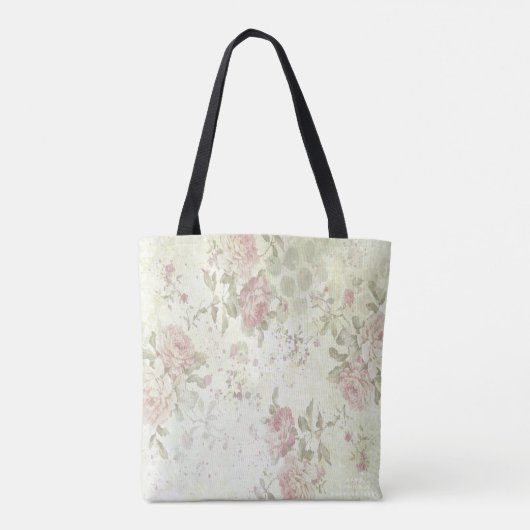 Sjofel Chic Roze Roos Bloem Tote Bag (Achterkant)