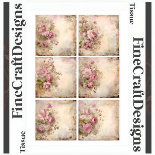 Sjofel Chic Roze Rozen Mixed Set (A1L) Decoupage Tissuepapier