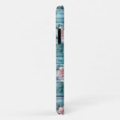 Sjofel Chic Turquoise Roze Bloemendessin Initiaal Case-Mate iPhone Case (Achterkant/rechts)