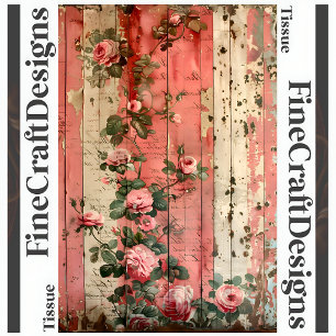 Sjofel Chic Vintage Roze Rozen Decoupage Links 164 Tissuepapier