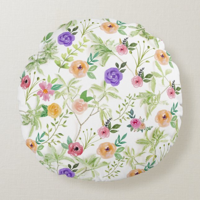 Sjofel Chique Bloem Rond Kussen (Voorkant)