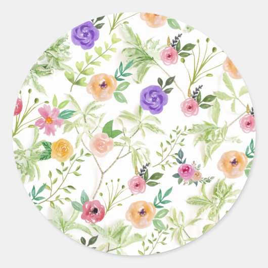 Sjofel Chique Bloem Ronde Sticker (Voorkant)