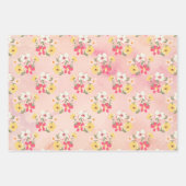 Sjofel Roze Groene Tuin Inpakpapier Vel (Voorkant)