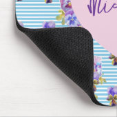 Sjofele blauwe violier bloem streep muismat pad (Hoek)
