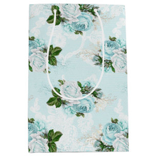 Sjofele Bloem Aqua Serie Ontwerp 1 Inpakpapier Medium Cadeauzakje