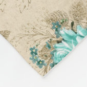 Sjofele Bloem Aqua Serie Ontwerp 3 Fleece Deken (Hoek)