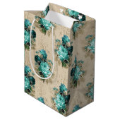 Sjofele Bloem Aqua Serie Ontwerp 3 Medium Cadeauzakje (Achterkant Gekanteld)