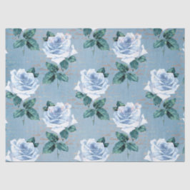 Sjofele bloemenserie in blauw ontwerp 1 tissuepapier